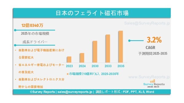 日本のフェライト磁石市場:需要、シェア、トレンド、成長、機会およびインサイト分析(2025~2035年)