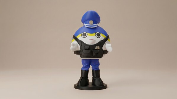 生成AIで作成された新衣装verの「ふくまるくん」が3Dプリントフィギュアに！