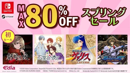 Switch、Steamダウンロード版セール開催!通常価格の最大80%OFF!