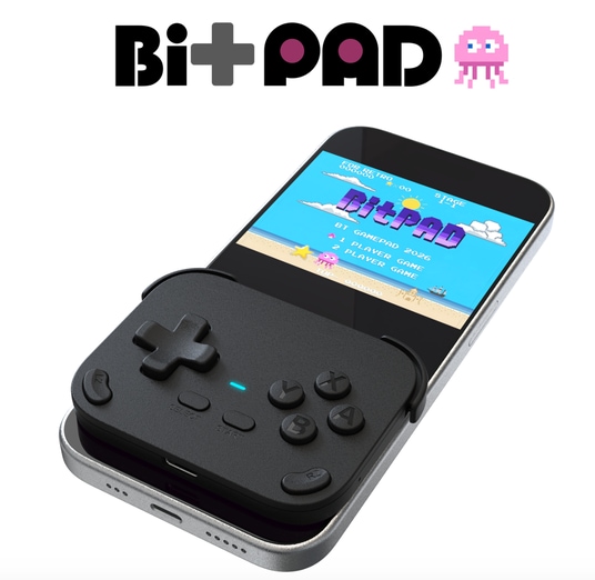 スマホが“携帯ゲーム機”に変わる。レトロゲーム体験を、いつでもどこでも手のひらに。超軽量!超薄型8mmのBluetoothゲームパッド「BitPAD(ビットパッド)」登場