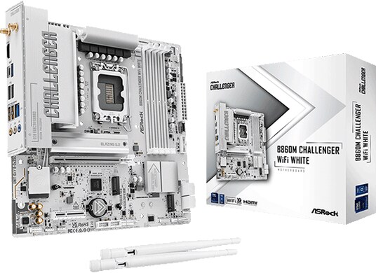 ASRockから、ホワイトカラーのIntel B860チップセット搭載 MicroATX ゲーミングマザーボード『B860M Challenger WiFi White』を発売