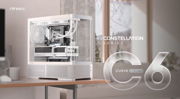 Antec、フロントとサイドに曲面強化ガラス搭載ミドルタワーPCケースのホワイトモデル「C6 Curve Air White」発売