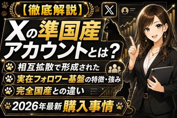 【徹底解説】X(旧Twitter)の準国産アカウントとは?相互拡散で形成された実在フォロワー基盤の特徴・強み・完全国産との違い、2026年最新のXアカウント購入事情【アカバイ】