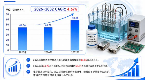 中性スズめっき液産業洞察：市場現状＋発展見通し（2026年版）- 年平均成長率（CAGR）4.67％で成長