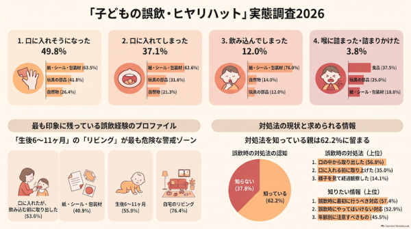 「子どもの誤飲・ヒヤリハット」実態調査2026
