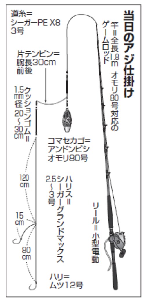 当日のアジ仕掛け