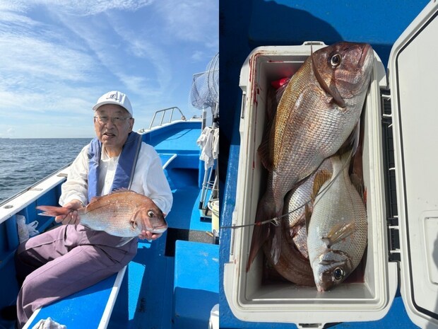 【釣果速報】千葉県第2美吉丸で最大2.20kgのマダイ確保!クーラー満タンで撤収!狙うなら今!