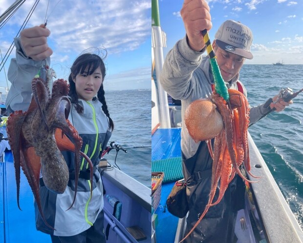 【釣果速報茨城県日立丸でマダコ順調に上がる！29匹以上ゲット！キロオーバーの良型も交じり好調！