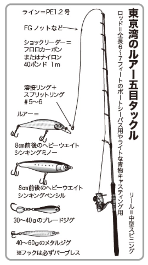 東京湾のルアー五目タックル