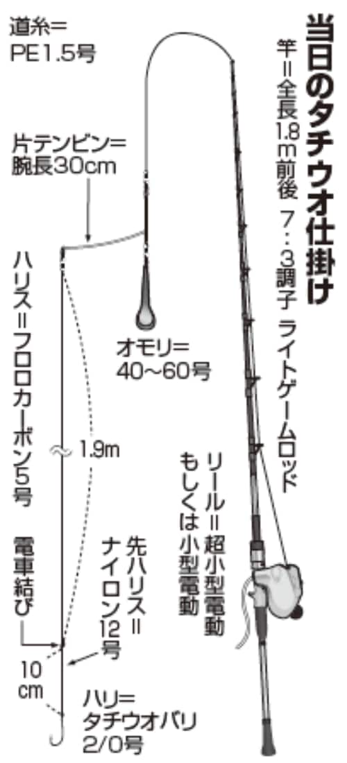 当日のタチウオ仕掛け