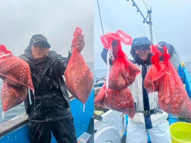 【釣果速報】雨のなか、3.50kgのマダコ獲ったどー！茨城県利喜丸でクーラー超えの大物を手に入れよう！