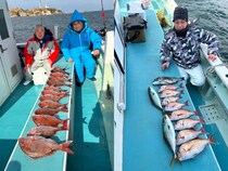 【釣果速報】神奈川県伝五郎丸で最大2.20kgのデカマダイGET！イナダ・クロダイも上がり船上のテンションはMAX！