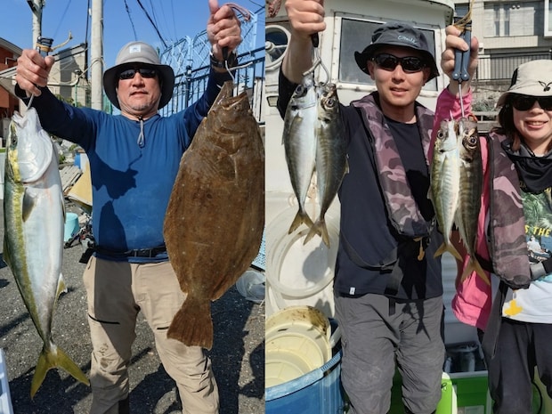 【釣果速報】神奈川県愛正丸で4.70kgの良型ヒラメゲット！ゲストのワラサも見事！旬のシーズンを絶対に逃すな！