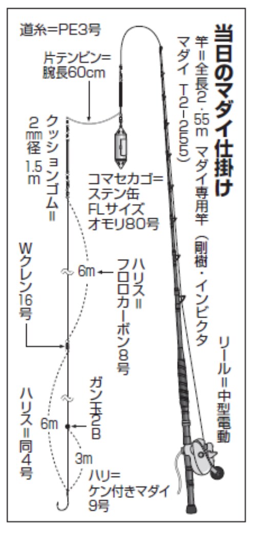当日のマダイ仕掛け