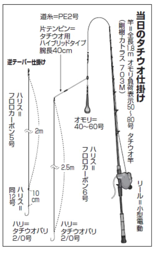 当日のタチウオ仕掛け
