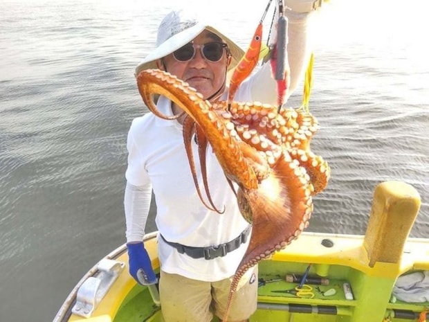 【釣果速報】神奈川県鴨下丸kawanaで全員マダコGET達成!2.10kgの良型タコも!好調の今、ぜひ乗船予約を!