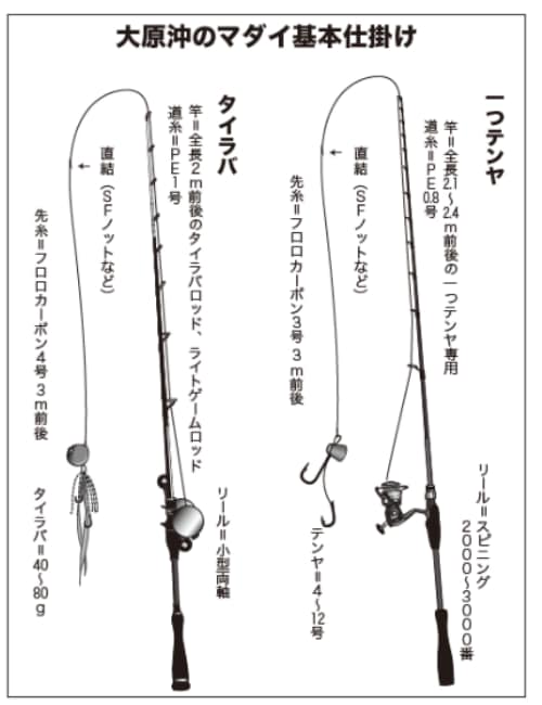 大原沖のマダイ基本仕掛け