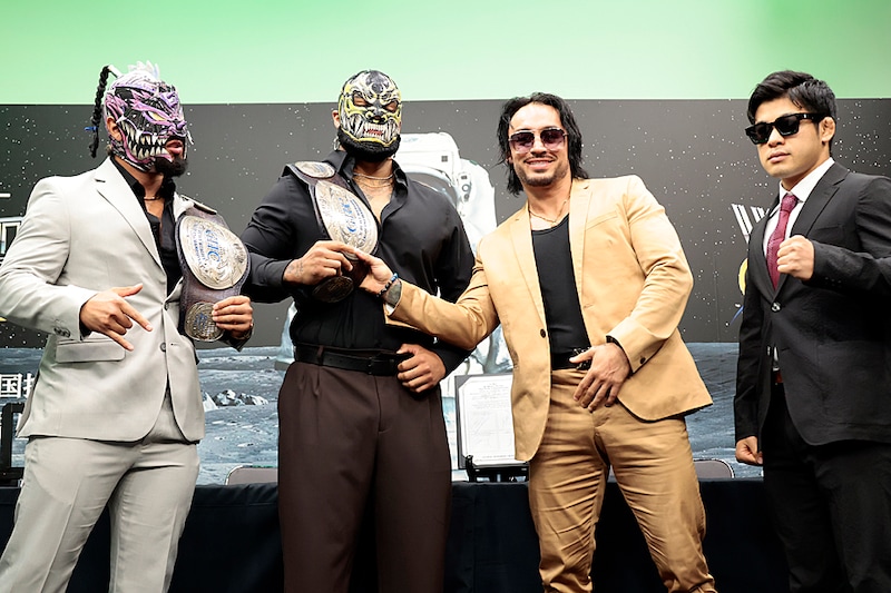 【NOAH】初挑戦・小田嶋「NOAHの未来をみせる」 ベインは「ルチャの世界教える」 両国GHCジュニアタッグ調印式