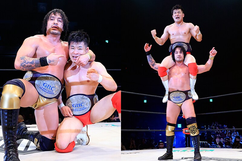 【NOAH】キャリア1年・小田嶋がGHCジュニアタッグ初挑戦・初戴冠! ダガと“絶対王者”ベイン&ウルフ攻略