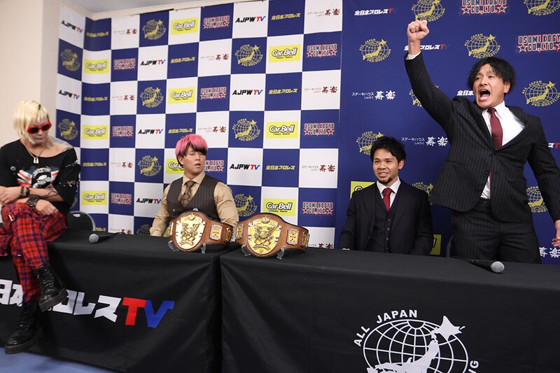 【全日本】MUSASHIが潮崎に対抗意識剥き出しで「全てに勝つぞ!」 ドラマ『スクール☆ウォーズ』再現はならず アジアタッグ会見