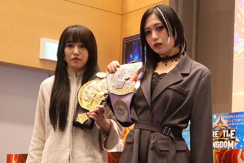 【新日本】IWGP女子王者・朱里とのダブルタイトル戦決定 STRONG女子王者・上谷が宣言「ドームに集まる何万人もの客を全員奪ってやるよ」