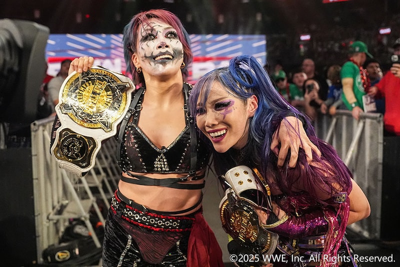 【WWE】アスカ&カイリが女子タッグ王座奪取 イヨ&リアらとのウォーゲームズ戦が決定的に