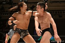 【DDT】IWGP世界王者TAKESHITAが青木との4年ぶりシングル制す 「DDTで東京ドームに行きたい。それを達成するまで引けない」