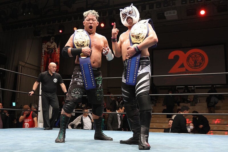 【ストロングスタイル】S・タイガーが村上蹴殺で竹田と初代SSPWタッグ王座戴冠 「我々がストロングスタイルの顔になる」