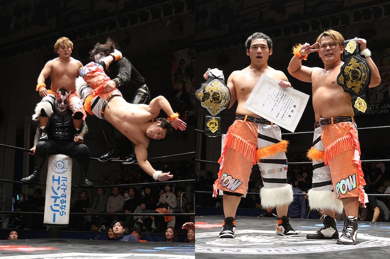 【DRAGONGATE】KAMEI&Riiitaがマンテ&デムース撃破でツインゲート快勝V1 「俺たちが最強タッグチームのジャッキーリータだ!」