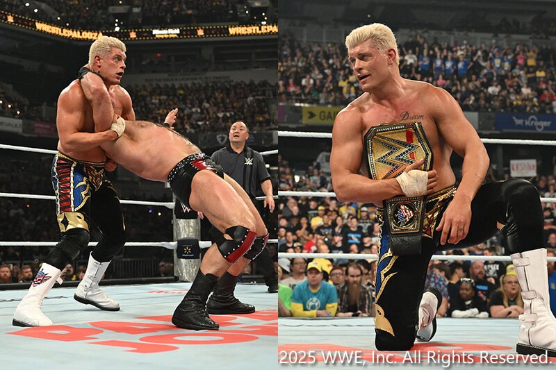 【WWE】コーディがマッキンタイアを激闘突破で統一WWE王座防衛