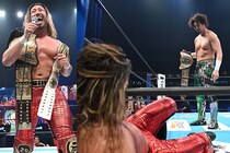 【新日本】辻がTAKESHITAを逆エビ葬でIWGP世界ヘビー初戴冠 2冠達成もジェイクが襲撃表明