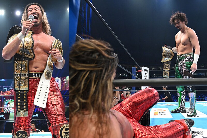 【新日本】辻がTAKESHITAを逆エビ葬でIWGP世界ヘビー初戴冠 2冠達成もジェイクが襲撃表明