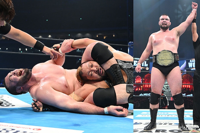 【新日本】東京五輪金メダリスト・ウルフアロンが鮮烈デビュー EVIL絞殺でいきなりNEVER王座奪取