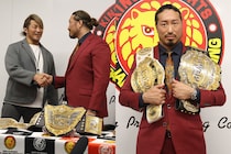 【新日本】2冠王・辻「歴史を繋げていきたい」、棚橋社長も承認でIWGPヘビー級王座が復活