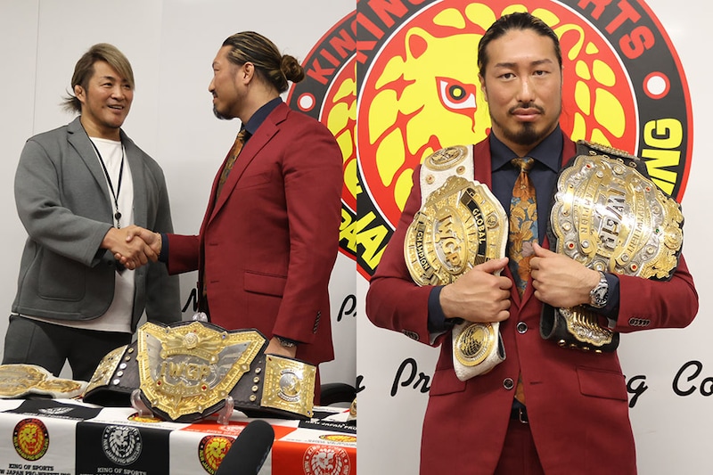 【新日本】2冠王・辻「歴史を繋げていきたい」、棚橋社長も承認でIWGPヘビー級王座が復活