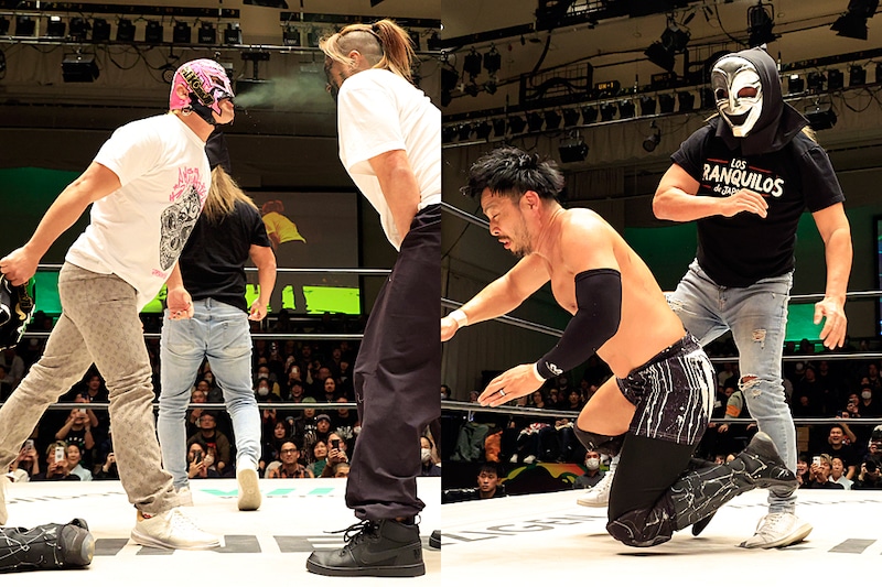 【NOAH】内藤(?)来場でKENTAを急襲、GHCタッグ戦へBUSHIが“X"投入で前哨戦提案