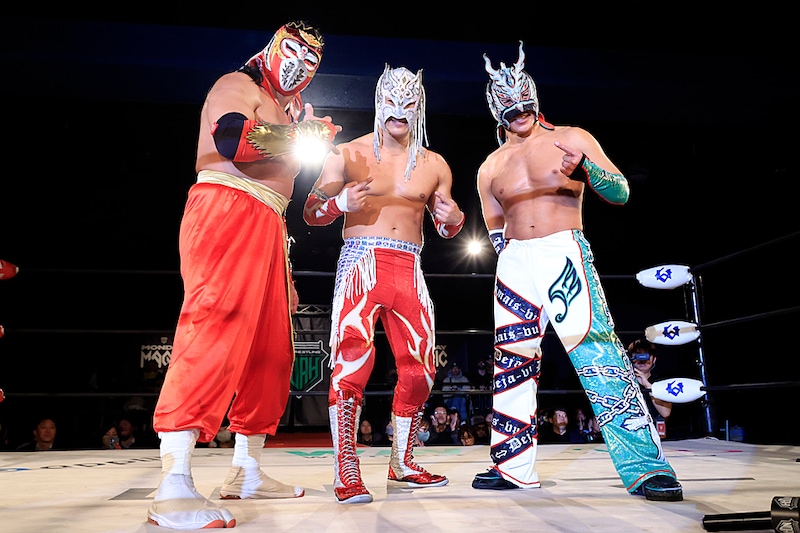 【NOAH/MONDAY MAGIC】魔法の力でハヤブサ&ドラゴン・キッド&アレハ実現 陽性マスクマントリオが華麗勝利