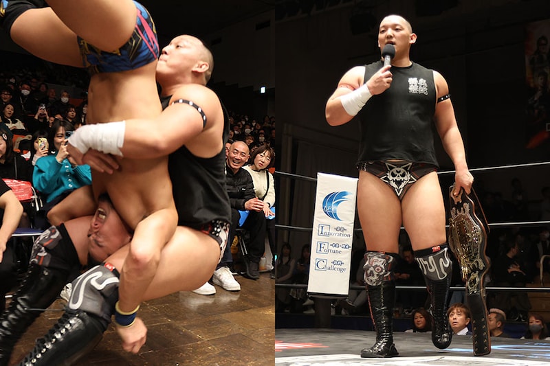 【DRAGONGATE】ドリーム戦へ王者・菊田が床直撃の場外パイルドライバーで吉岡KO 「一生どん底にいろ」