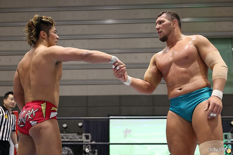 【新日本】3日後NJC準決勝へ火花 オレッグ「ずっとあなたと試合やりたかった」、上村「俺なりのストロングスタイル見せつける」