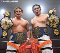 【DRAGONGATE】ジャッキーリータがススム&KAGETORAを熱戦突破でツインゲート&双琉王のタッグ2冠に