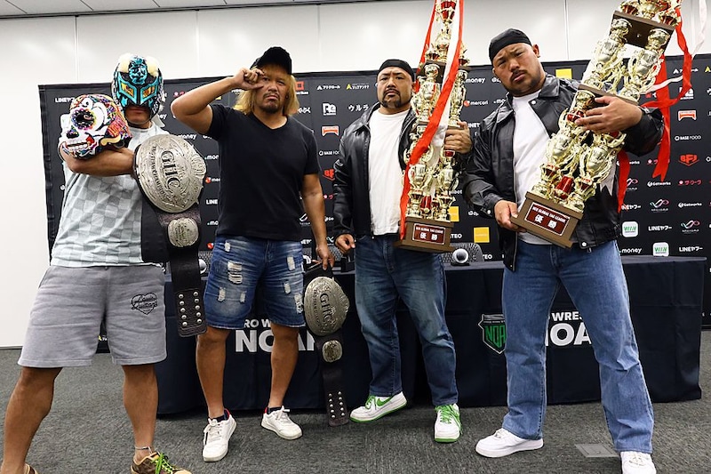 【NOAH】翌日GHCタッグ戦へ内藤&BUSHIと情熱MAXが調印式で珍問答 内藤の“清宮戦へのステップ扱い”に征矢激怒