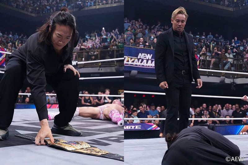 【AEW】TAKESHITAがインターナショナル王者フレッチャーと乱闘も オカダがレインメーカーで返り討ち