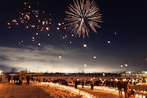〇打上個数は道内最多とも。空を翔ける無数の天灯（ランタン）とそれを彩る冬花火！「第6回新篠津天灯（ランタン）祭り」開催！