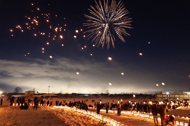 〇打上個数は道内最多とも。空を翔ける無数の天灯(ランタン)とそれを彩る冬花火!「第6回新篠津天灯(ランタン)祭り」開催!