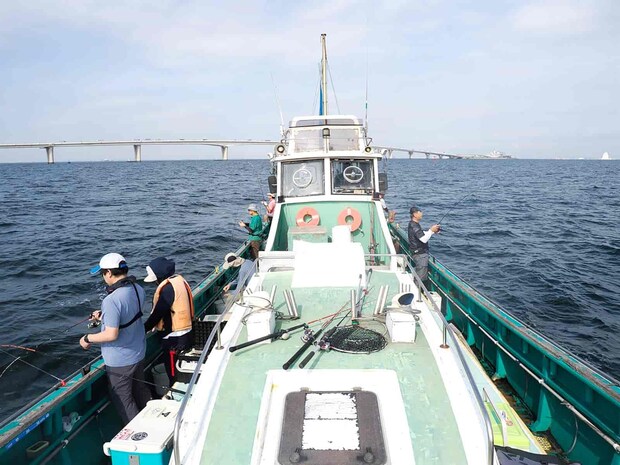 盤洲沖水深8m前後。 &copy;釣りビジョン