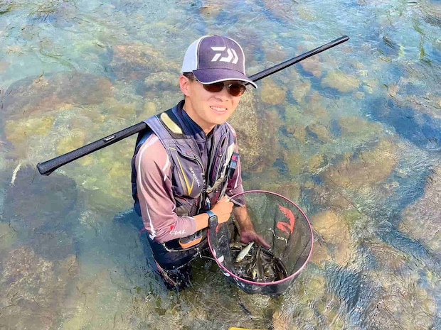 レベルの高い環境で鮎釣りをし、メキメキ腕を伸ばす地元のホープ！ &copy;釣りビジョン