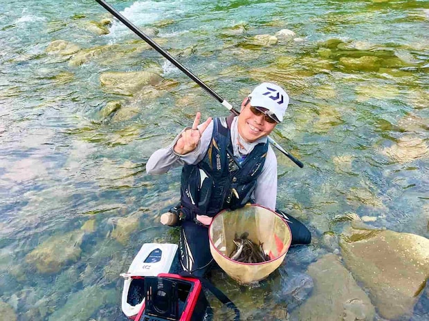 バッタリ会った友人は安田川の大会で優勝もしたことのある名手流石の腕前！ &copy;釣りビジョン