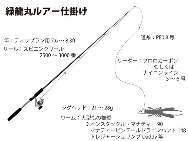 『緑龍丸』ルアー仕掛け図。 ©釣りビジョン