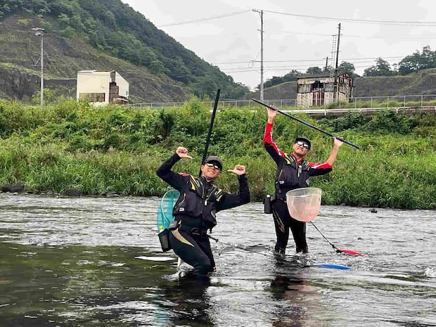 ポイントはほぼ貸し切り！さあ～デカ鮎釣りを楽しむぞ～！ ©釣りビジョン