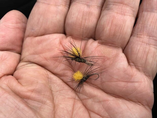 老眼をしばたたかせて編んだスーパースターのスパイダーパラシュート。 &copy;釣りビジョン